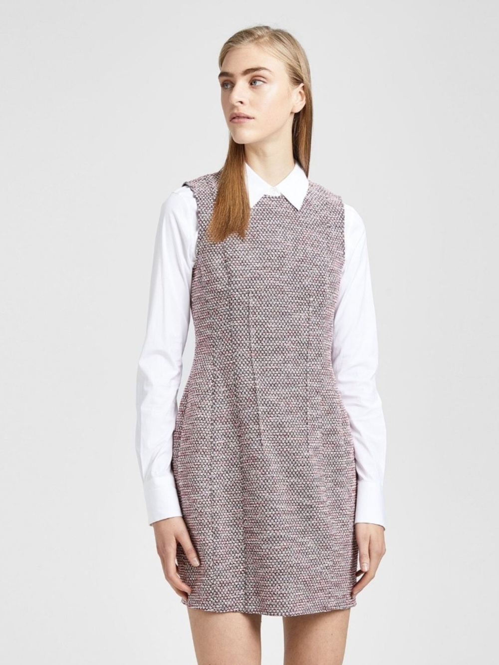 Theory Tweed Hourglass Dress Size 10 Multicoloured
